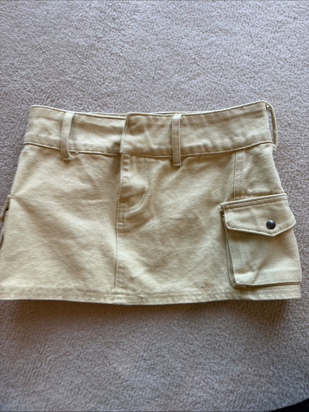 Princess Polly Tan Canvas Mini Skirt with Utility Pocket